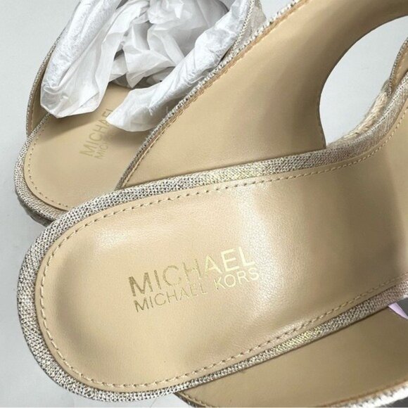 MICHAEL Michael Kors Women's Bradley Espadrille Platform Wedges Pale Gold 7M - Picture 5 of 12